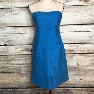 Antonio Melani Blue Strapless Sheath Dress Sz 10